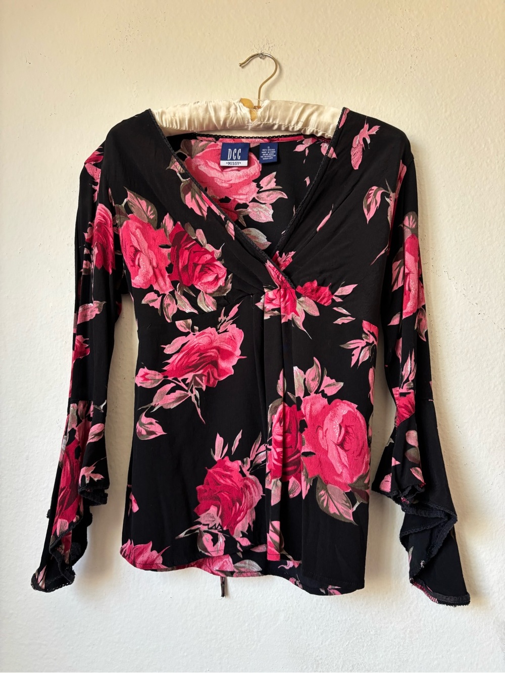 Vintage Whimsy Viscose Summer Bell sleeved blouse
